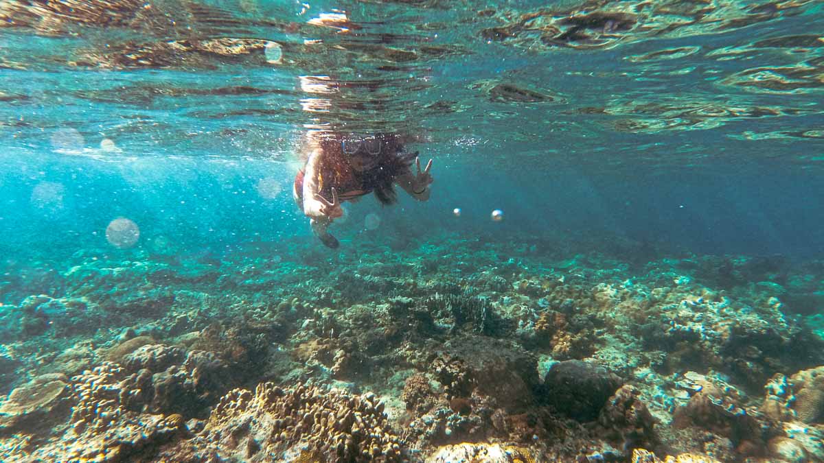 Snorkeling in Hidden Beach, Palawan - things to do in El Nido