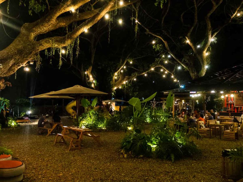 Stellar Grounds lit up by trees with fairy lights - Puerto Princesa Itinerary 