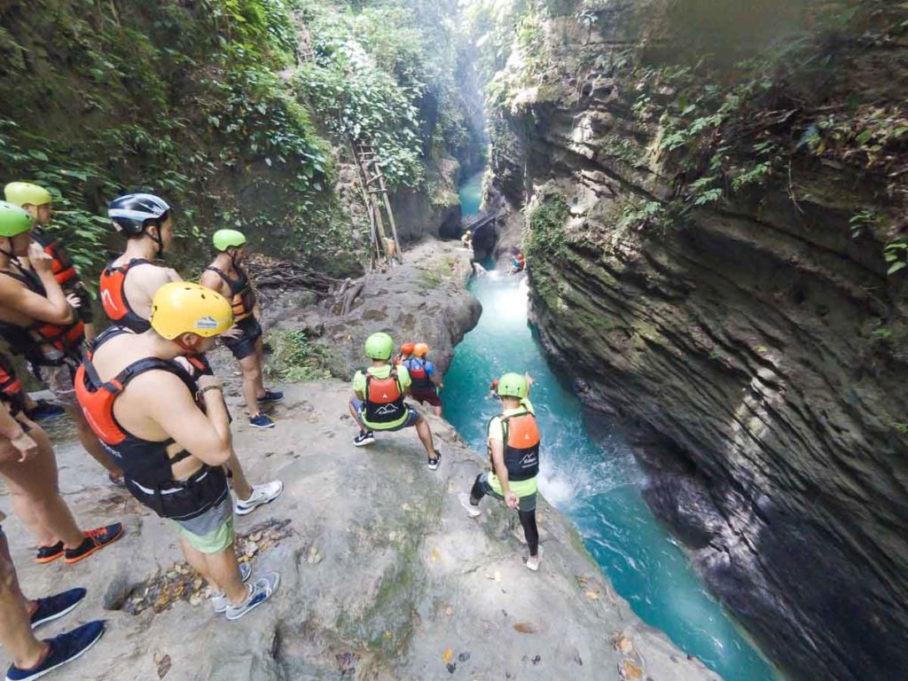 canyoneering - moalboal Cebu itinerary