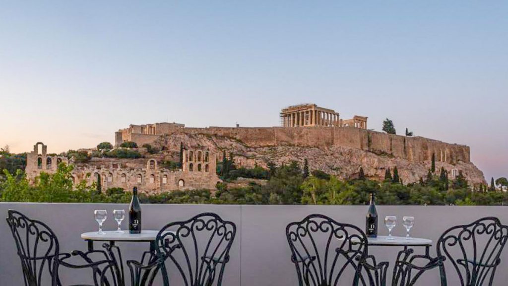 View of Acropolis from Rooftop - Greece Accommodation