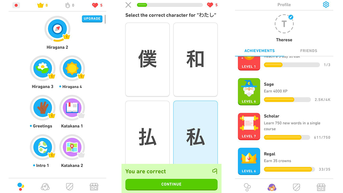 Duolingo app demo - learn a language