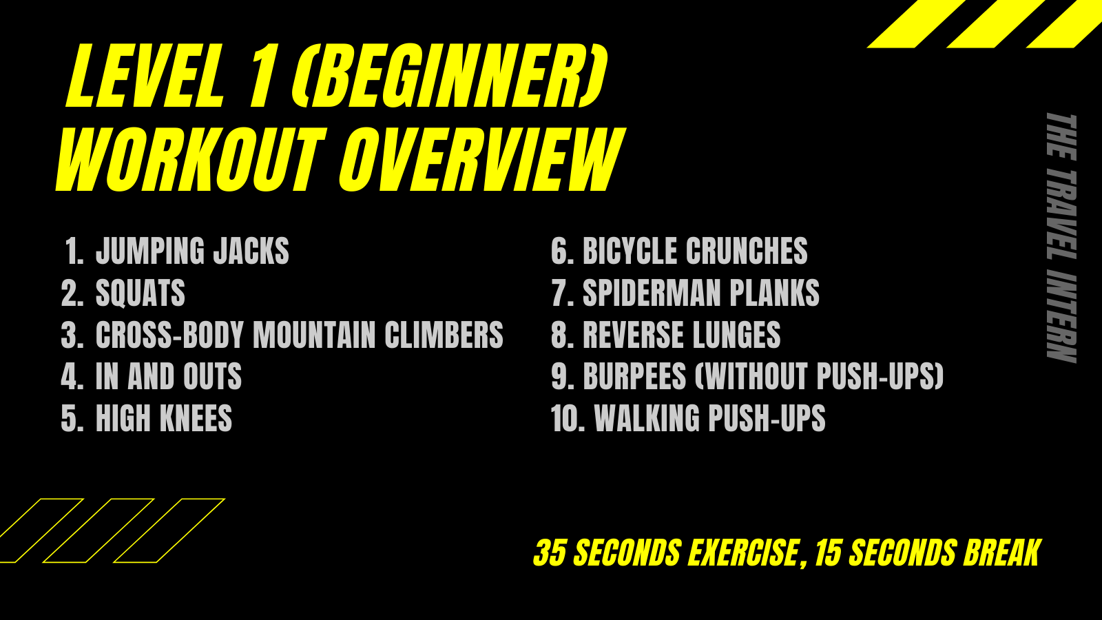 Level 1 (Beginner) Workout - Home Workouts