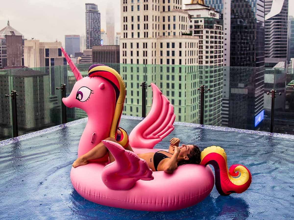 Pool Float on Rooftop Pool - Travel Essentials