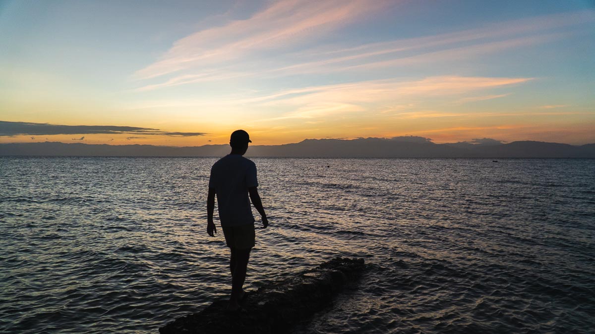 Sunset view at Panagsama Beach