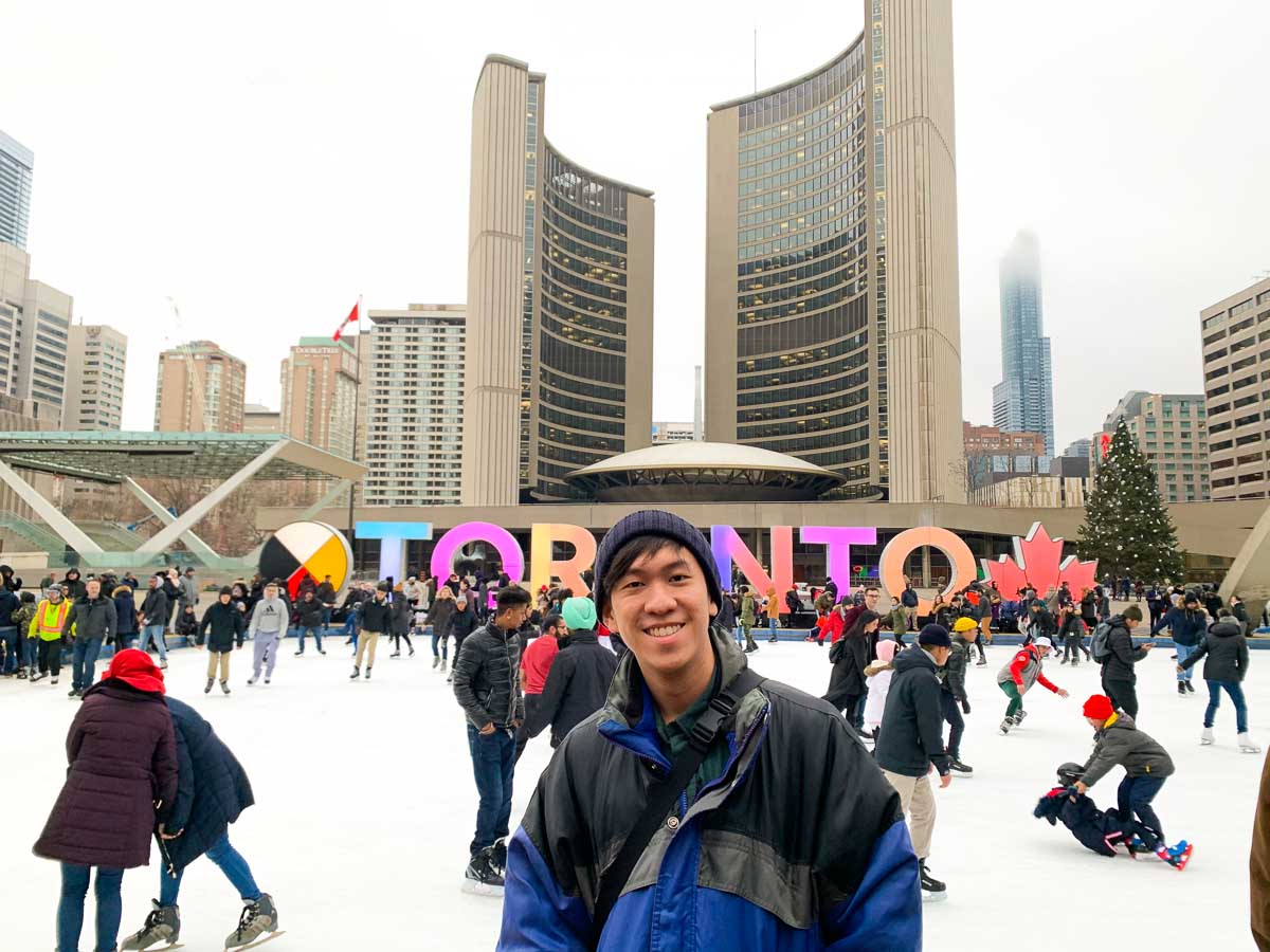 Travis in Toronto during his exchange - Singaporean Students come home due to COVID-19