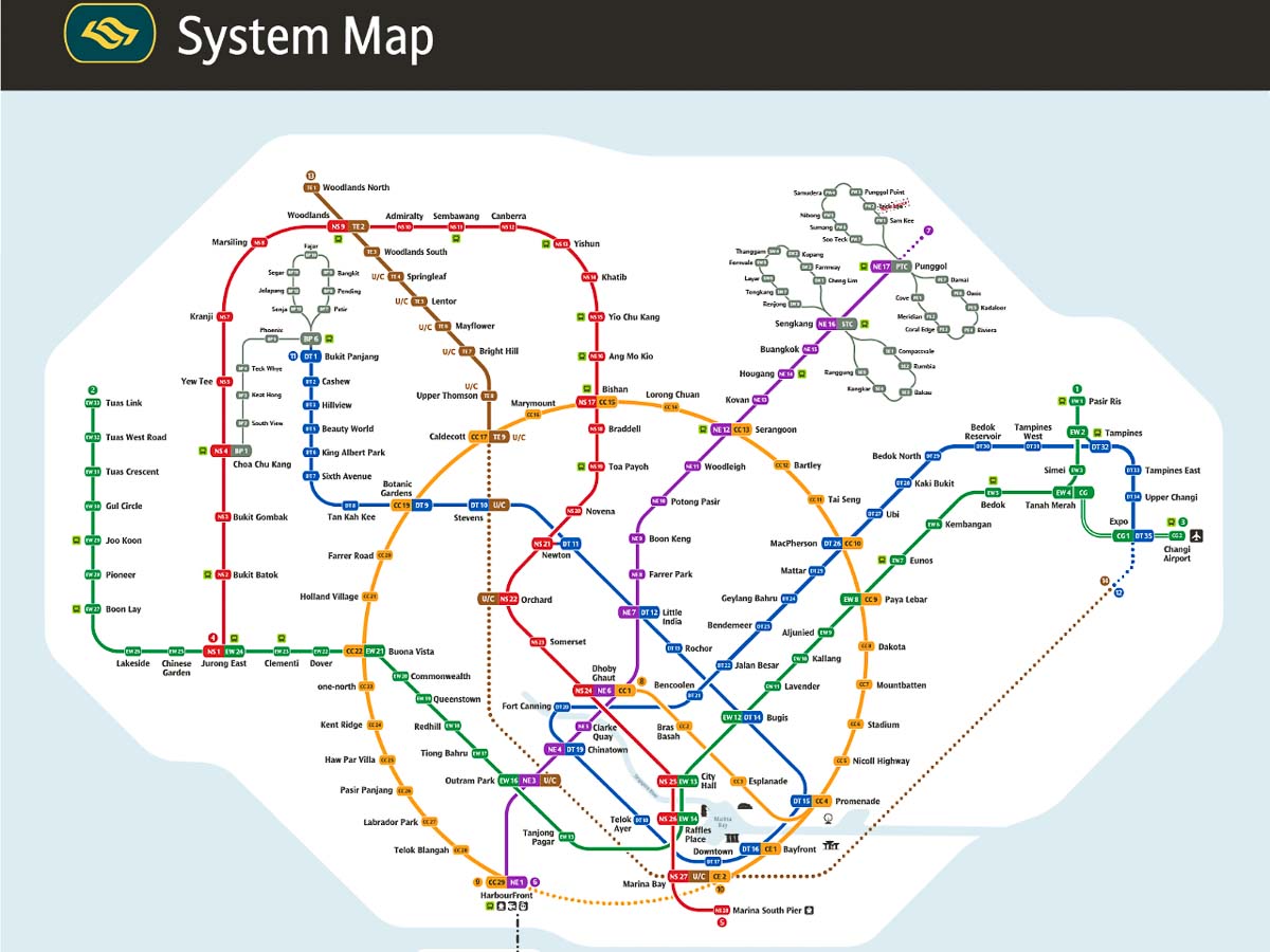 MRT Map Efficient Public Transport - Reasons to visit Singapore