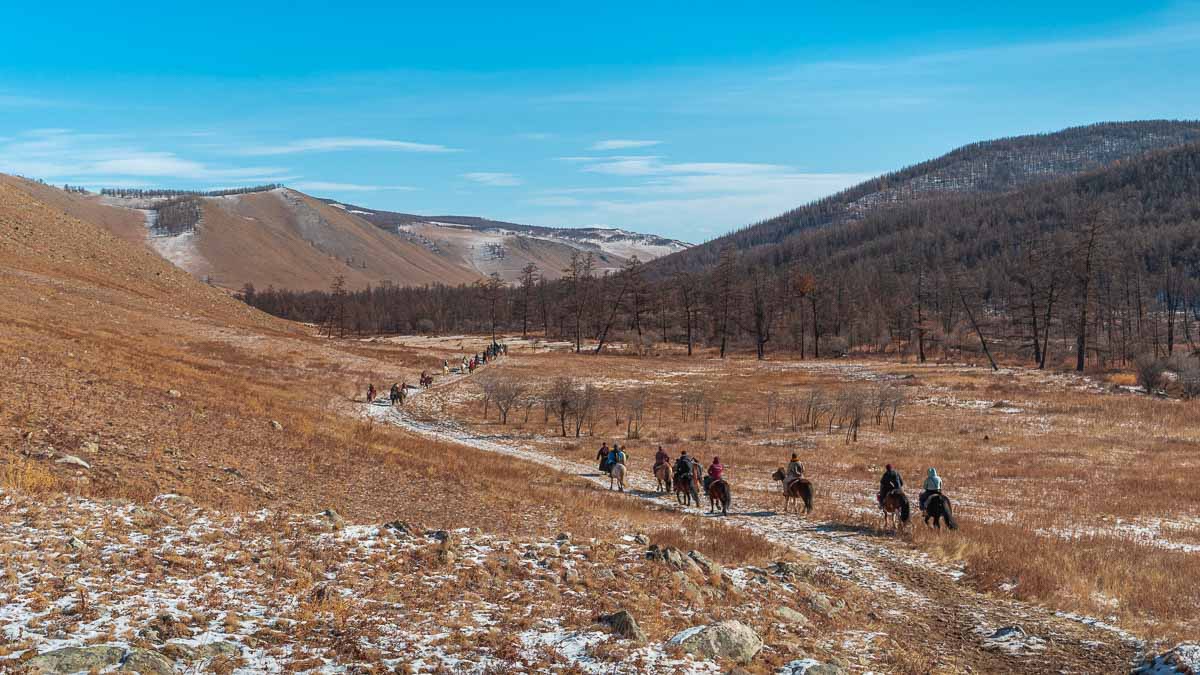 Horseriding in the countryside - Travelling to Mongolia
