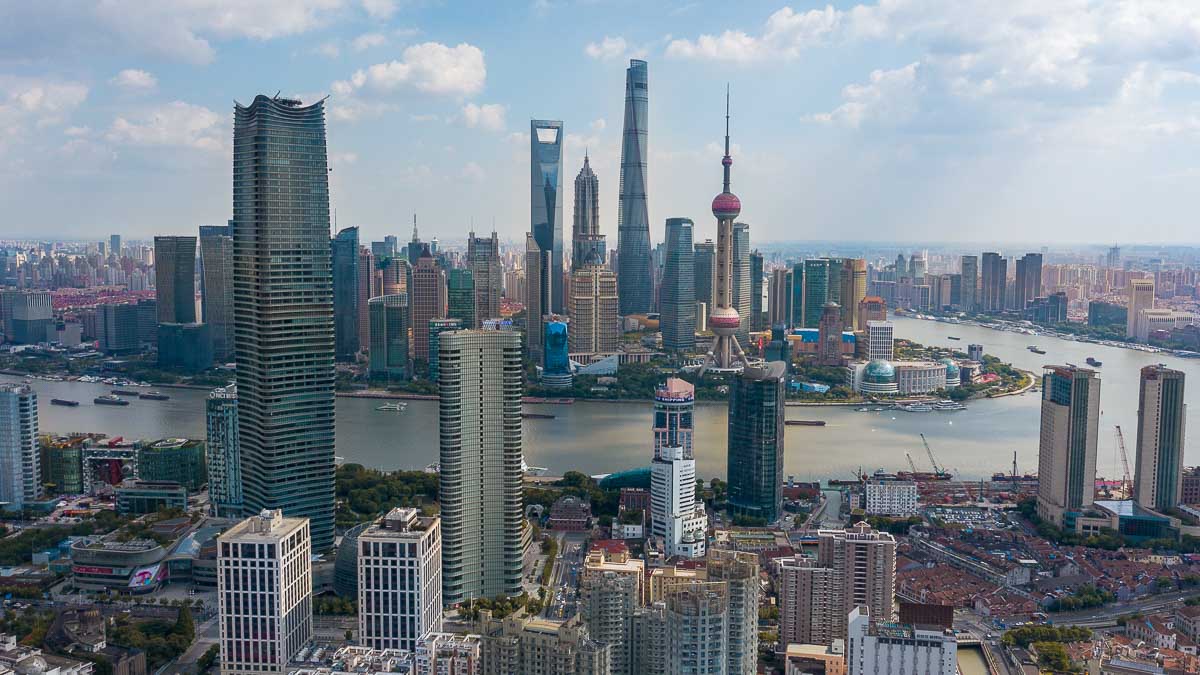 Drone Shot of The Bund - Things to do in Shanghai