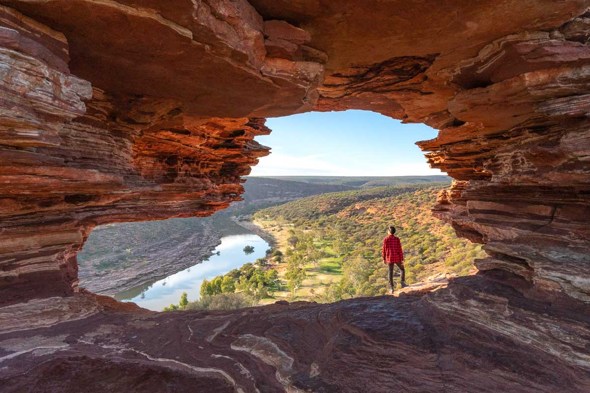 Hendric Standing at Nature's Window - Instagrammable Western Australia