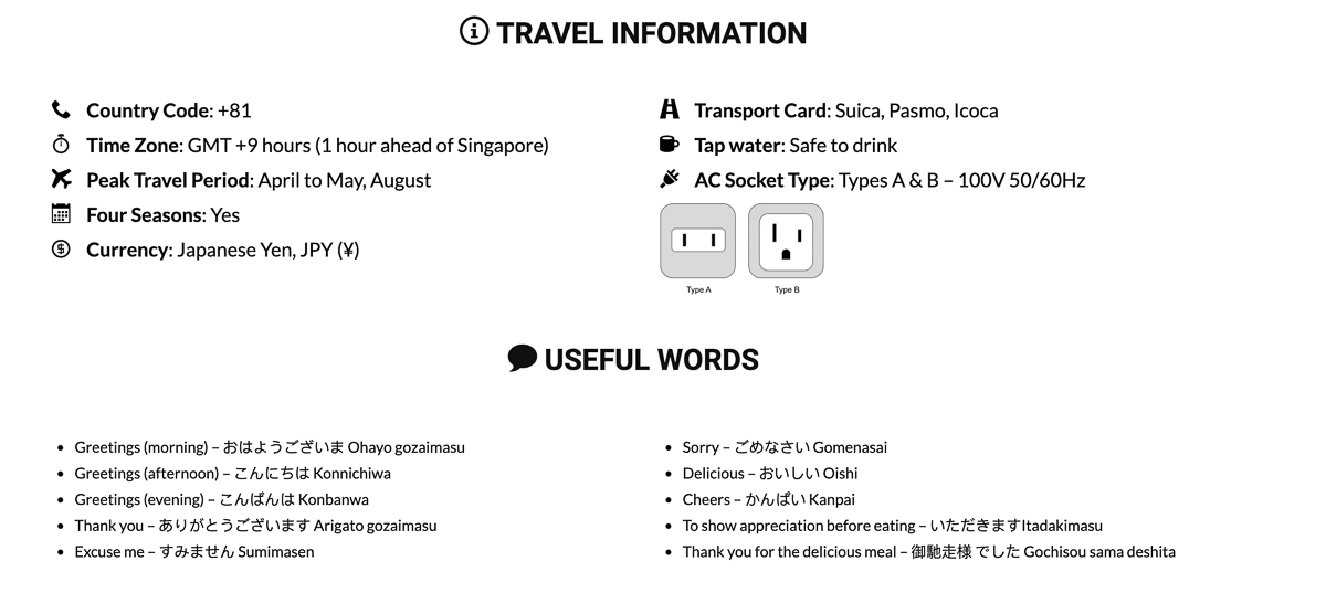 The Travel Intern Japan Useful Phrases - Pre Trip Prep List