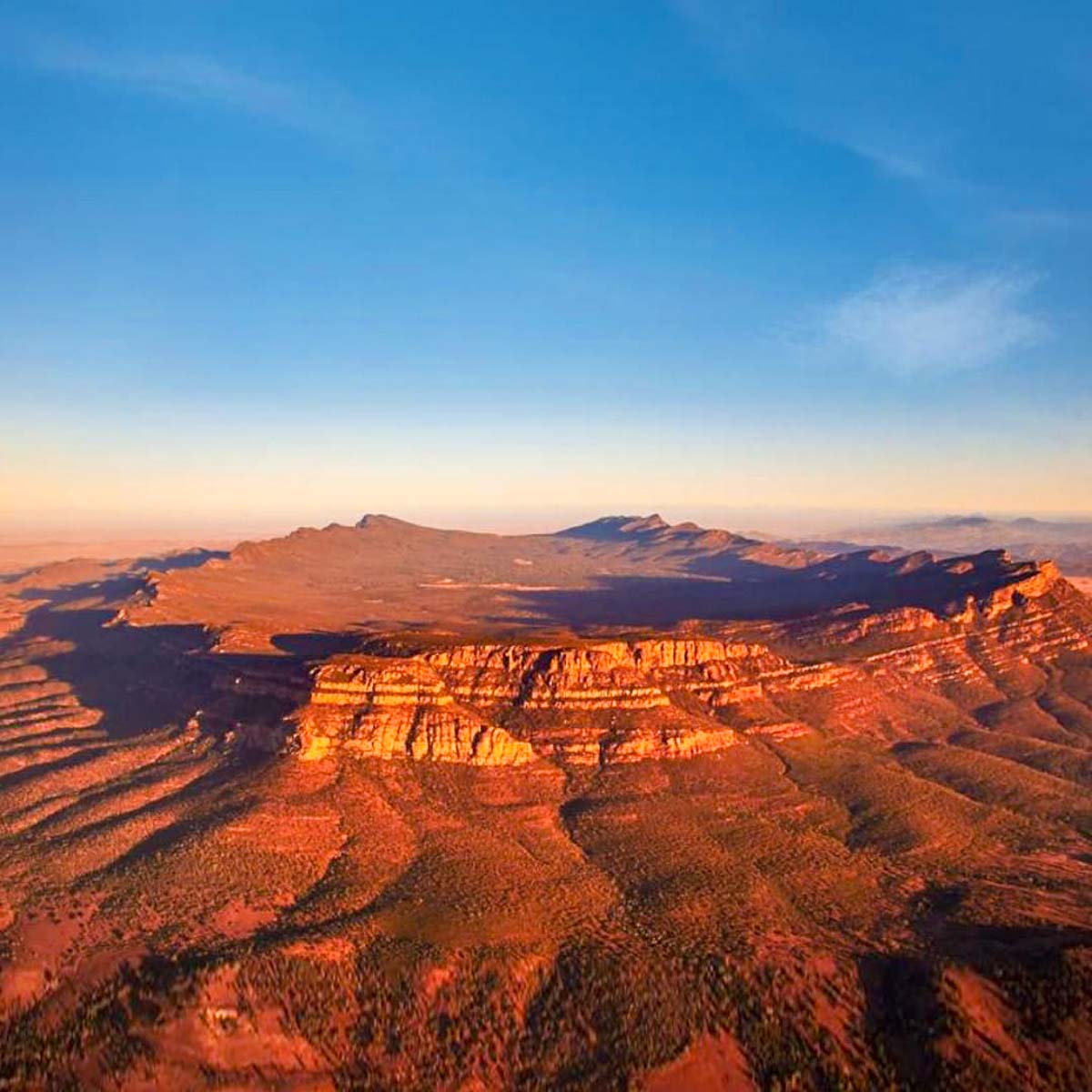 Aerial view of Wilpena Pound in Flinders Range National Park South Australia - Australia Road Trip Itinerary