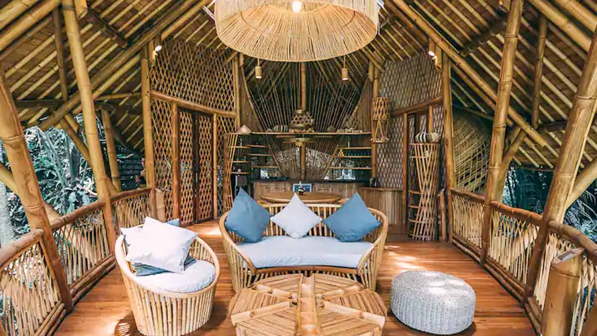Bali Indonesia Eco Bamboo House Living Room - Dream Homes Around The World