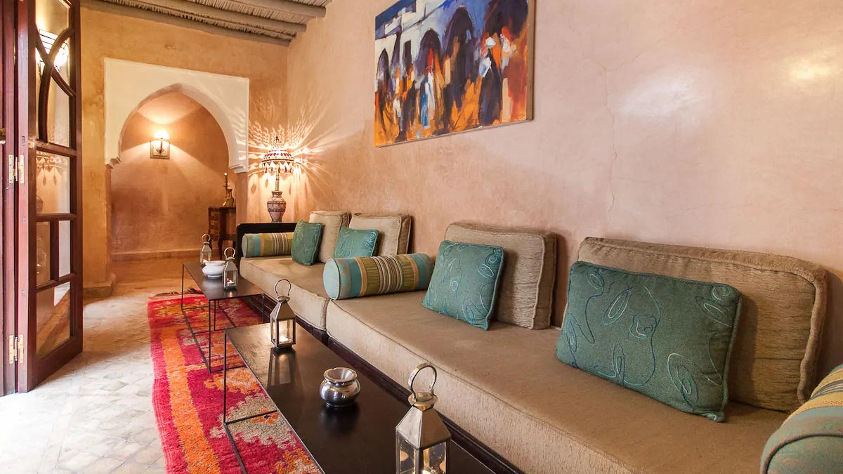 Marrakech Morocco Traditional Moroccon Airbnb Lounge Area - Dream Homes