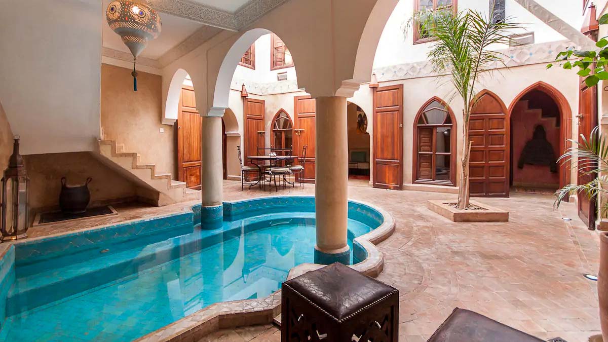 Marrakech Morocco Traditional Moroccon Airbnb with Open Air Courtyard - Dream Homes