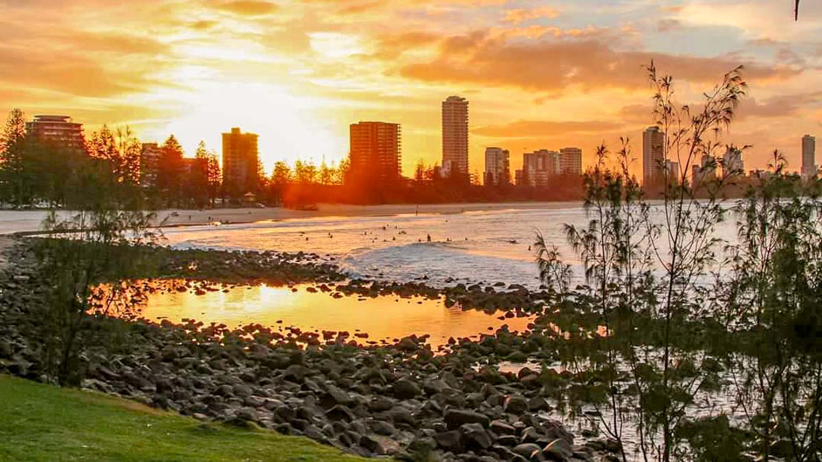 Sunset at Burleigh Head National Park - Things to do in Queensland