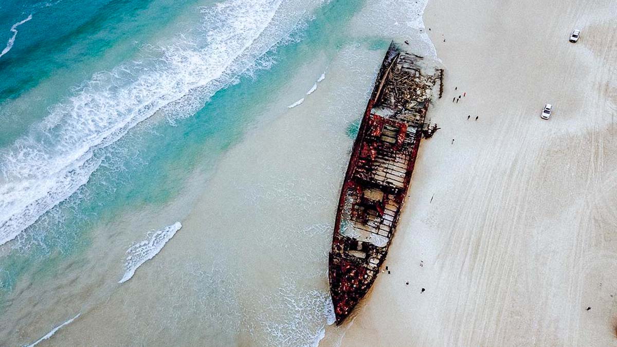 Maheno Shipwreck at Fraser Island 75 Mile Beach - Australia Road Trip Itinerary