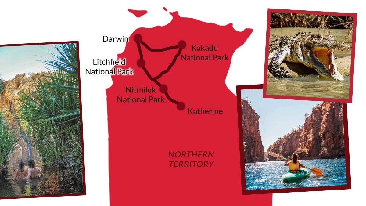 Northern Territory Nature's Way Drive Road Trip Itinerary Map
