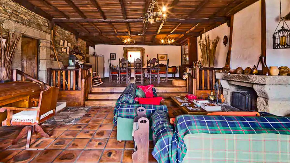Penafiel Portugal Rustic Countryside Villa Airbnb Living Room - Dream Homes