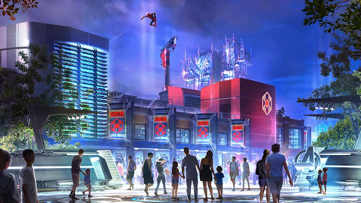 Artist Concept of WEB Avengers Campus in Disney California Adventure Park - New Attractions 