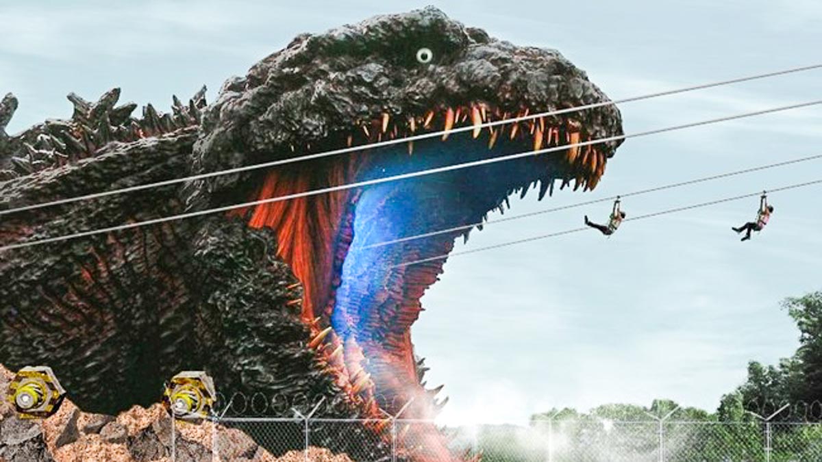 Zipline into Godzilla's Mouth Godzilla Museum Osaka Japan - Travel Bucket List