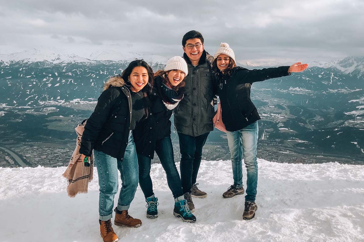 Group photo in Nordkette - Travelling in Europe