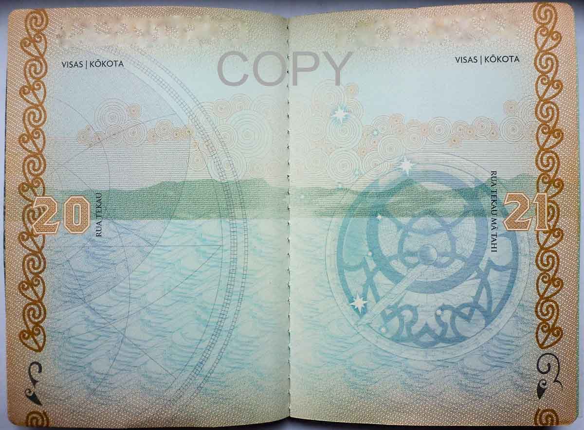 New Zealand passport inner page - Passports in the world