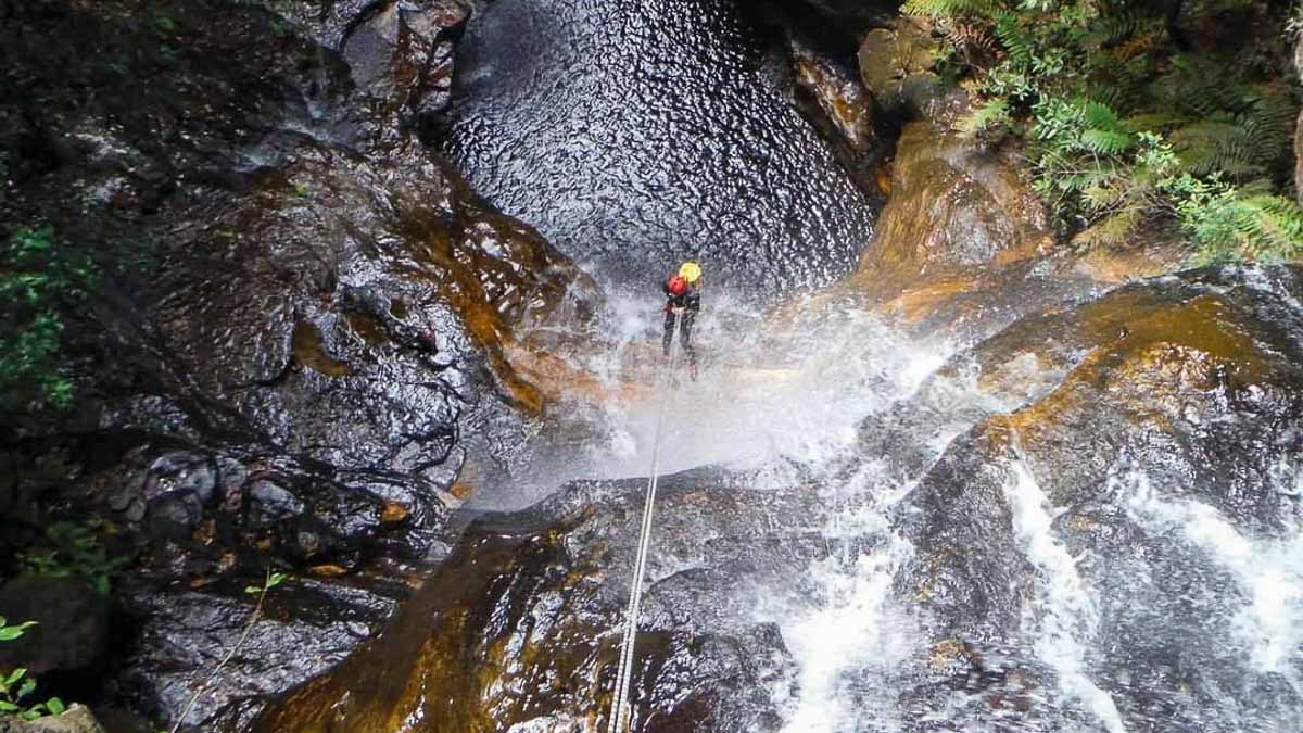 Blue Mountains Adventure Company Abseiling down a waterfall - Australia Itinerary