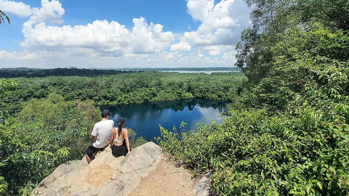Couple at Pulau Ubin Lookout Point - Fun Date Ideas in Singapore