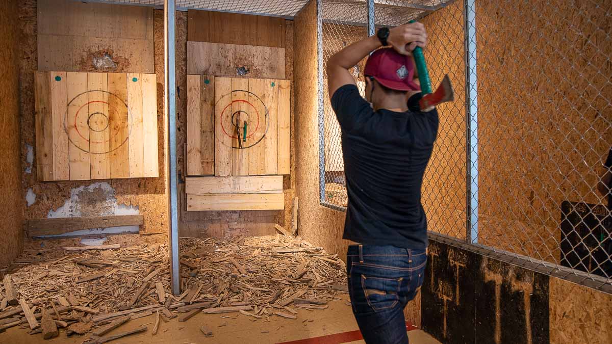 Axe Throwing at The Granstand Axe Factor - Things to Do in Singapore