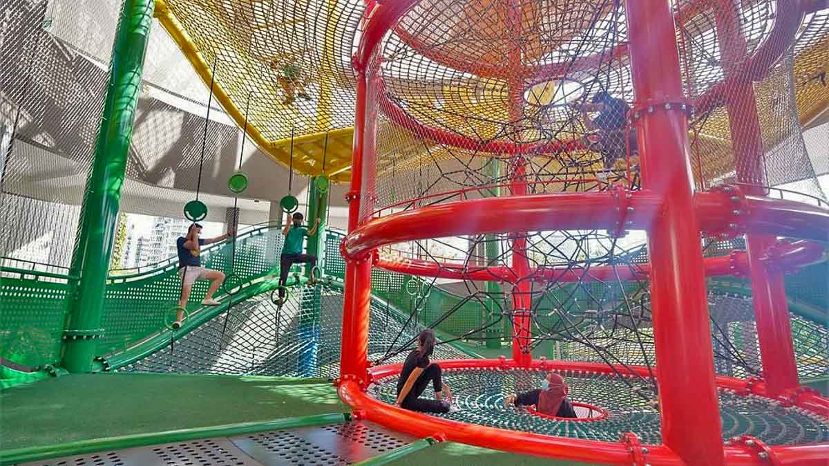Inside the high tower at Coastal PlayGroove - things to do in Singapore