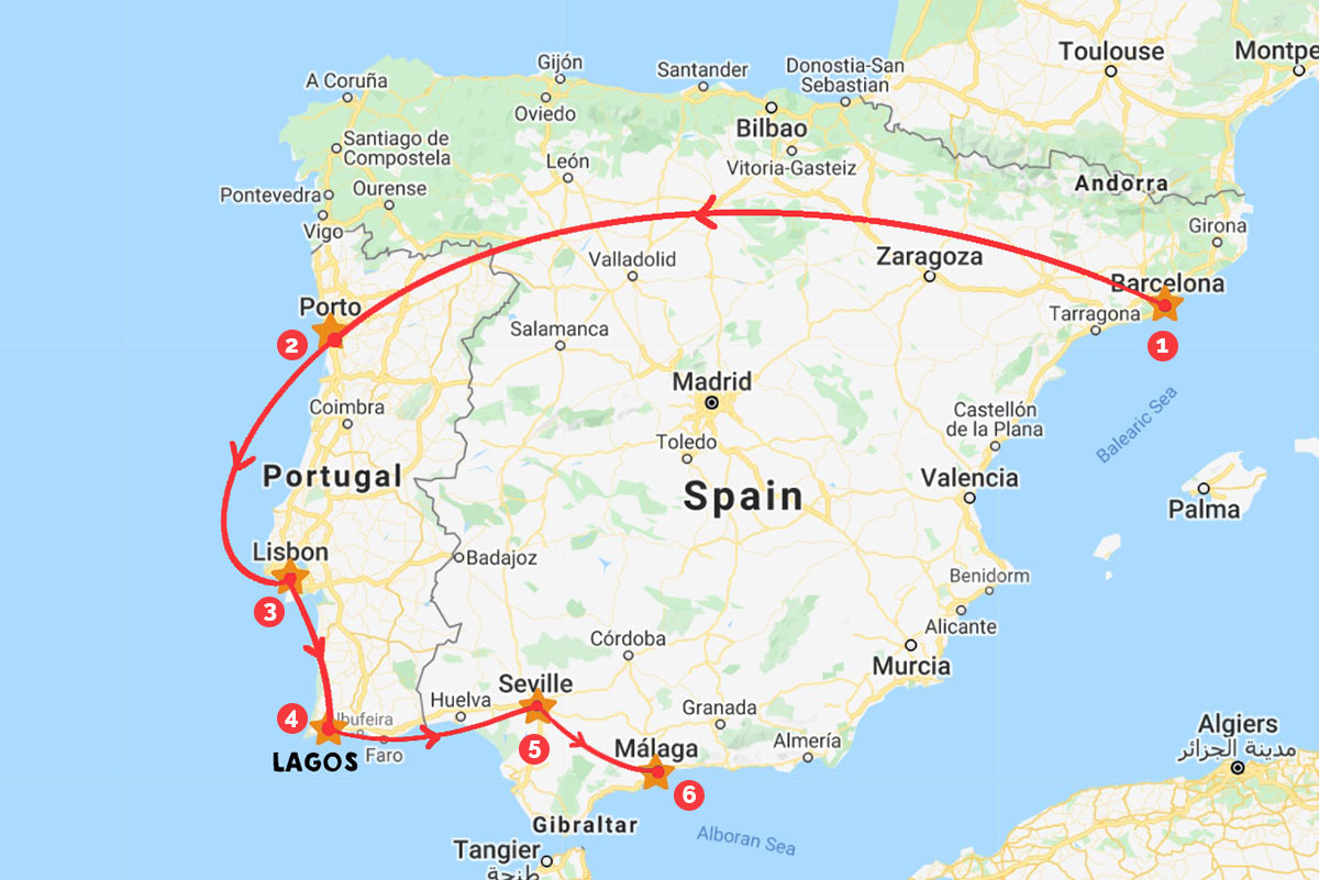 Spain-and-Portugal-Map— Backpacking-in-Europe