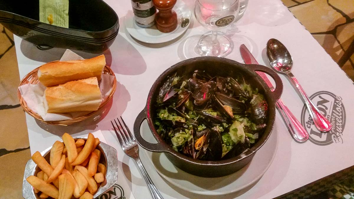 Chez Leon Restaurant Moule-Frites Mussels and Fries in Belgium - Student Exchange