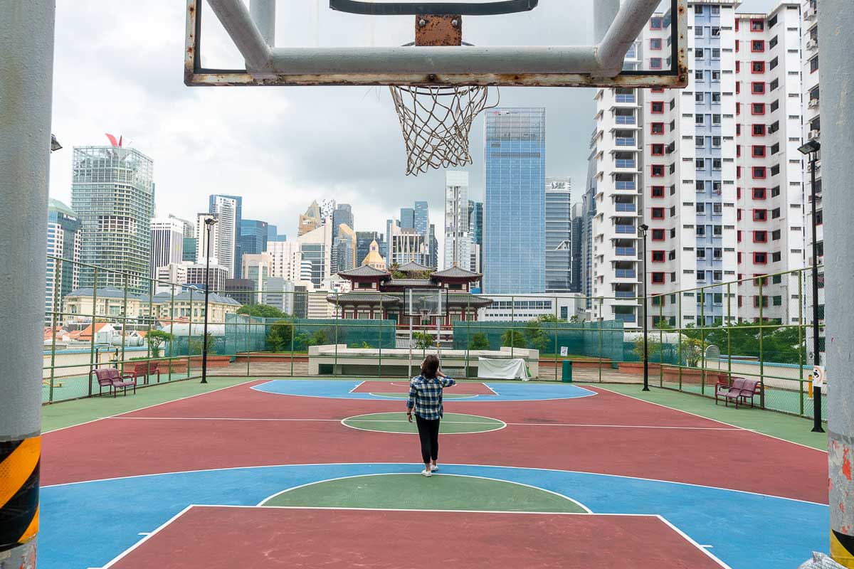 Chinatown Complex Rooftop Basketball Court - Staycation in Singapore