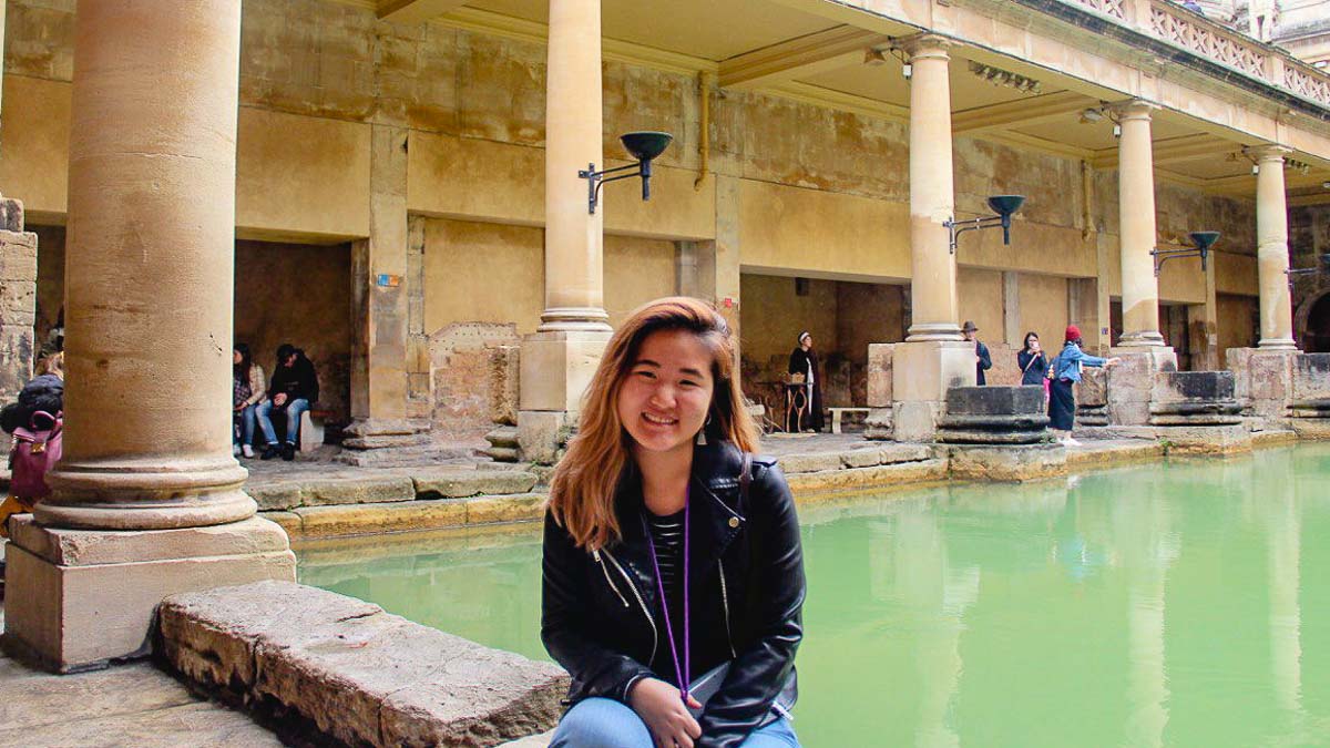 Exchange Student at the Roman Baths, Bath England - Study Abroad