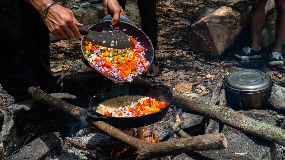 Cooking Lunch Over a Campfire at Jelutong Campsite - Camping in Singapore
