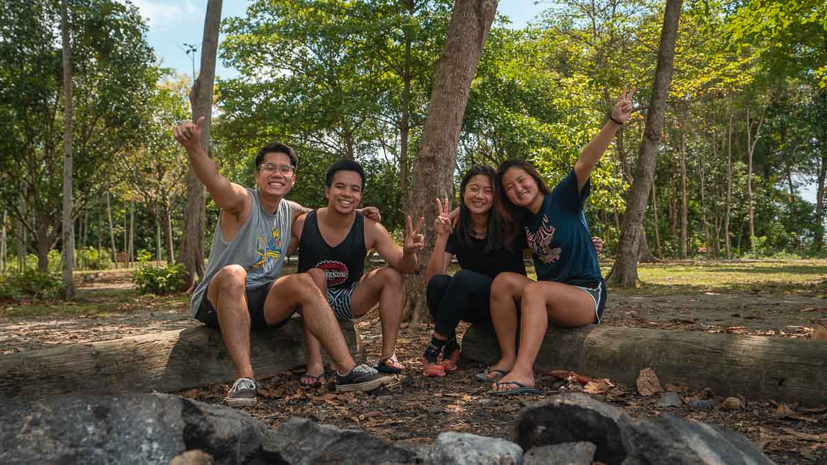 Friends at Jelutong Campsite - Camping in Singapore