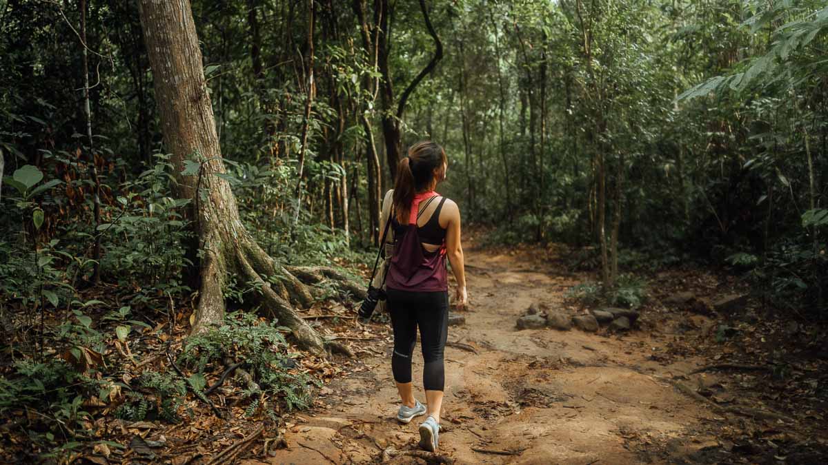 Hiking up Puaka Hill - Pulau Ubin