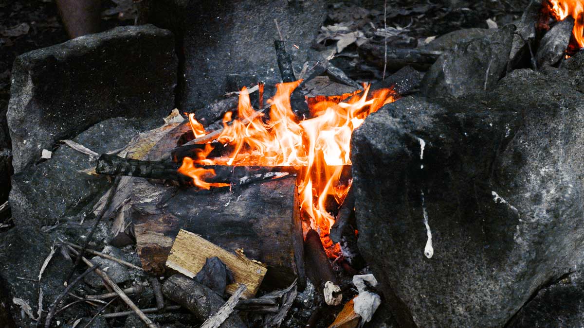 Campfire at Jelutong Campsite - Pulau Ubin Camping