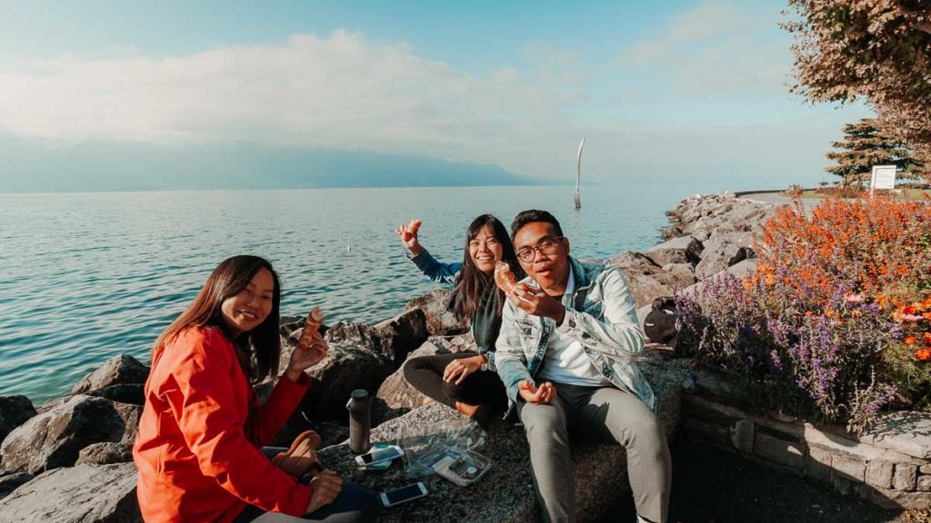 Friends Hanging out in Switzerland