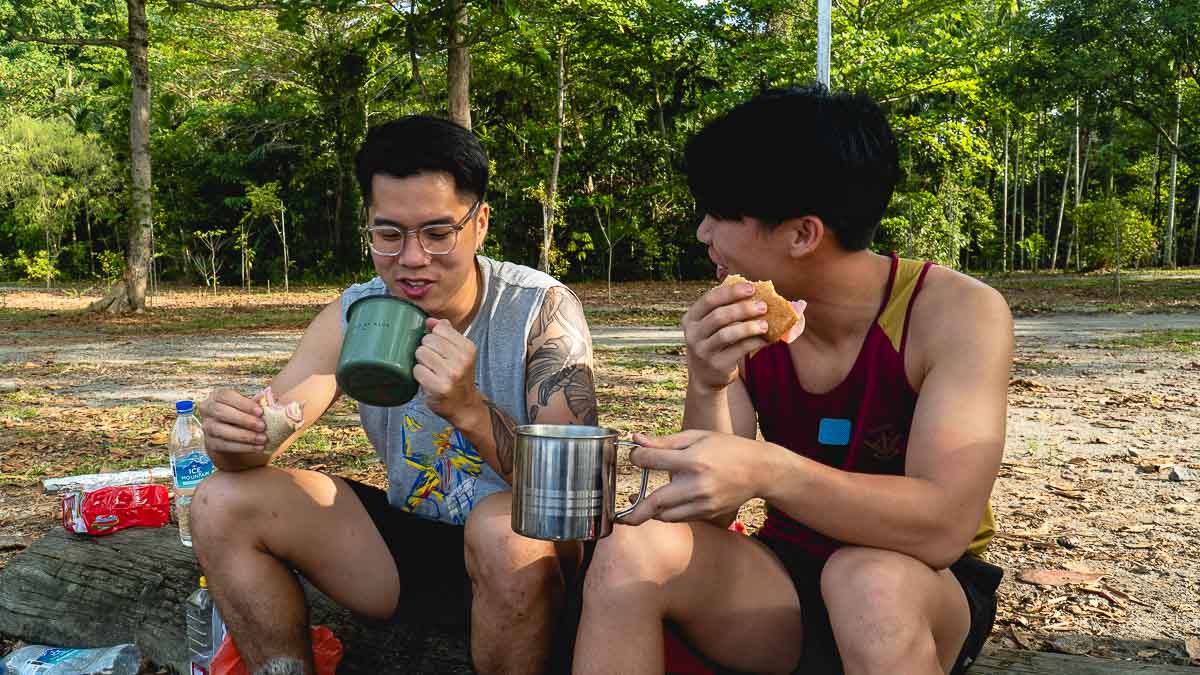Breakfast at Jelutong Campsite - Pulau Ubin Camping