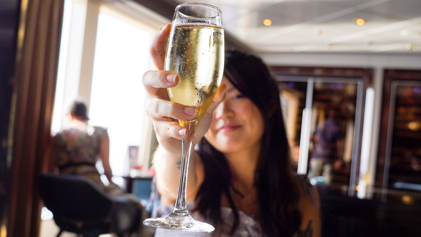 Girl with Sparkling Wine 