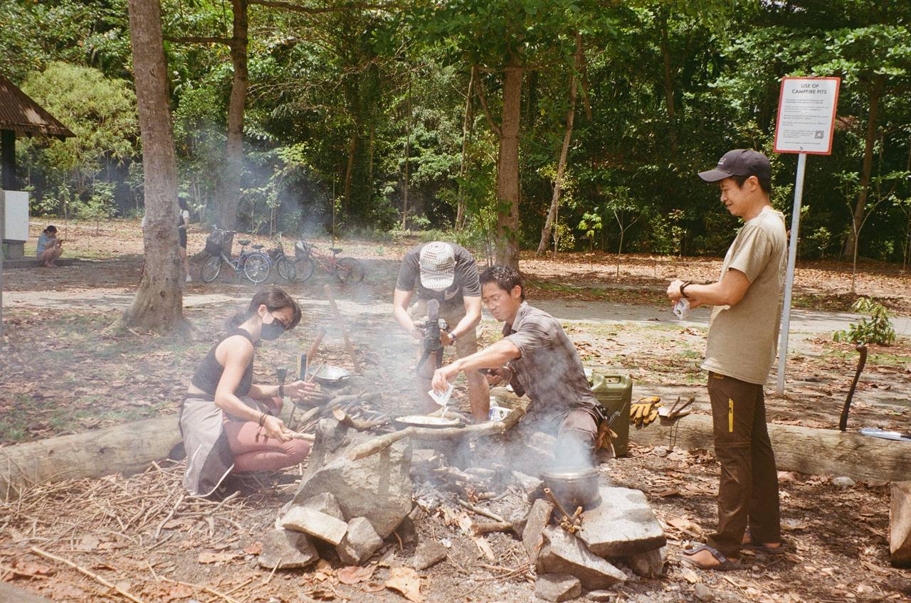 Starting A Fire - Pulau Ubin Camping 