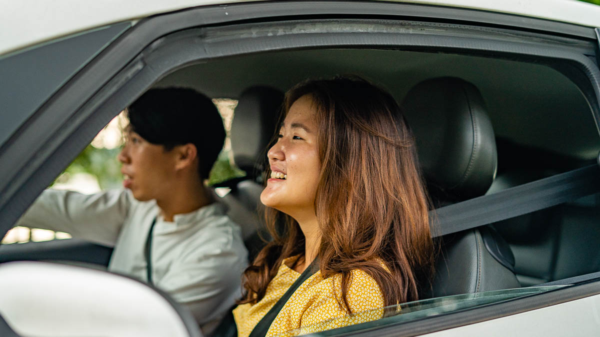 BlueSG Interior with Passengers - Singapore Road Trip