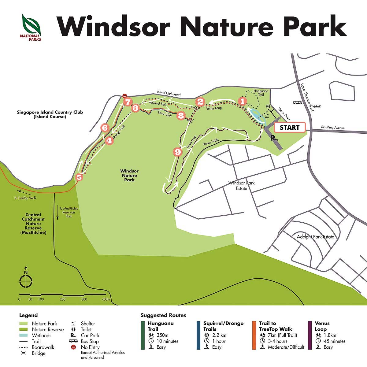 Recommended Hiking Route - Windsor Nature Park