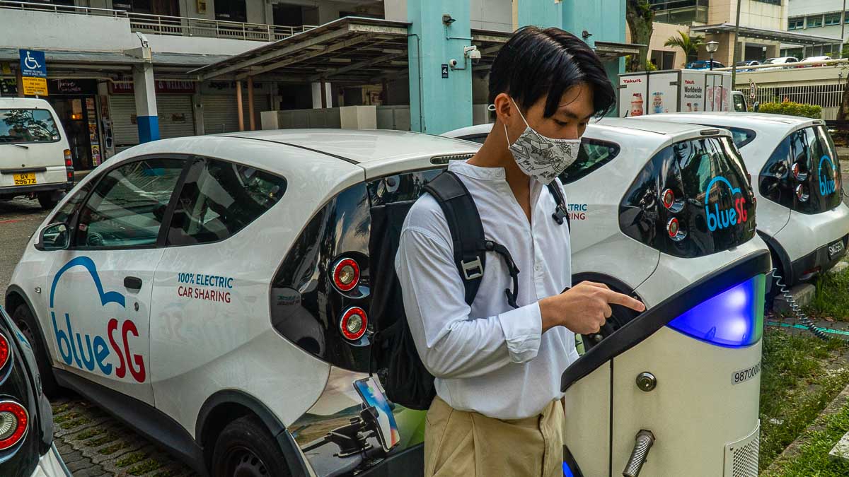 User at BlueSG Terminal - Singapore Road Trip