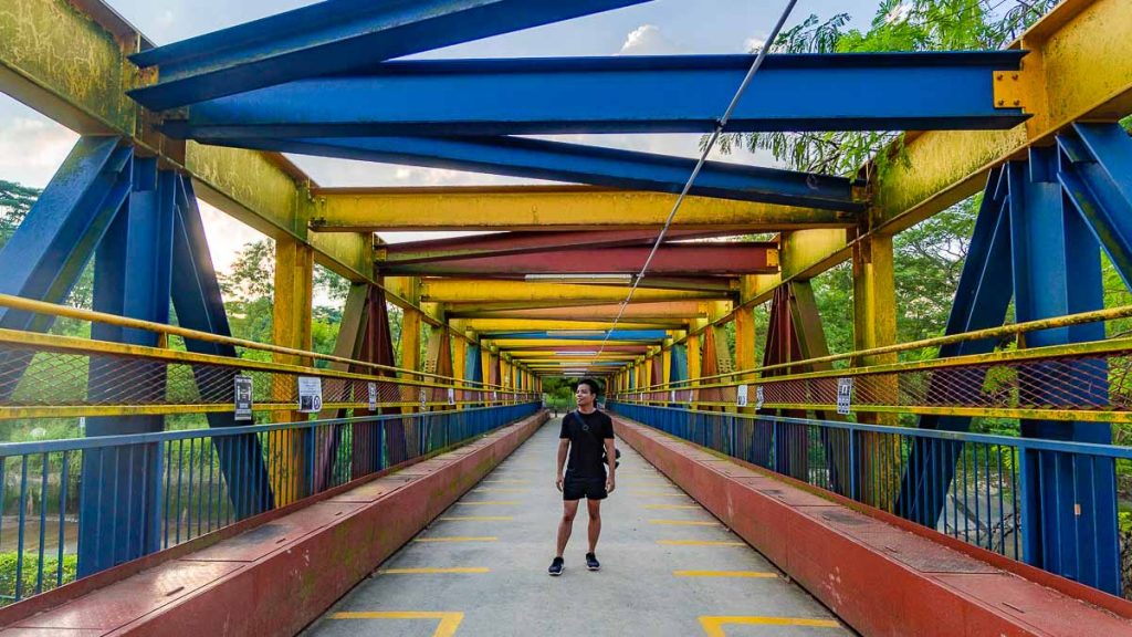 Boy on Rainbow Bridge Rail Corridor - Hiking Trails in Singapore