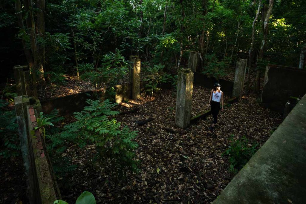 Ruines à droite du Langur Trail au Thomson Nature Park - Randonnée à Singapour