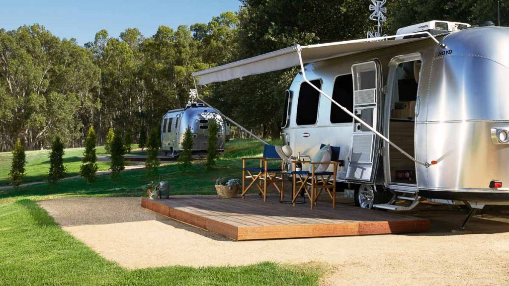 Victoria Mitchelton Airstream Hotel Exterior - Socially Distanced Experiences in Australia