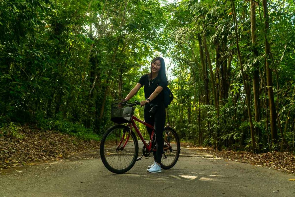 Girl on Bike Cycling to Chek Jawa Wetlands