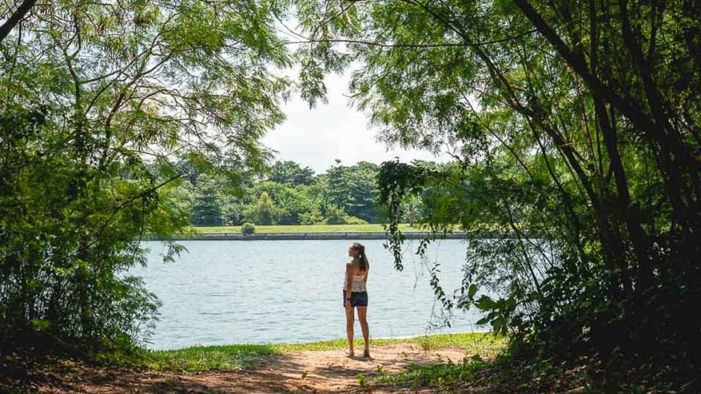 Girl posing by the water Lazarus Island - St John's Island and Lazarus Island